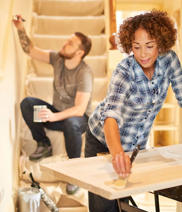 Professional property maintenance team on site